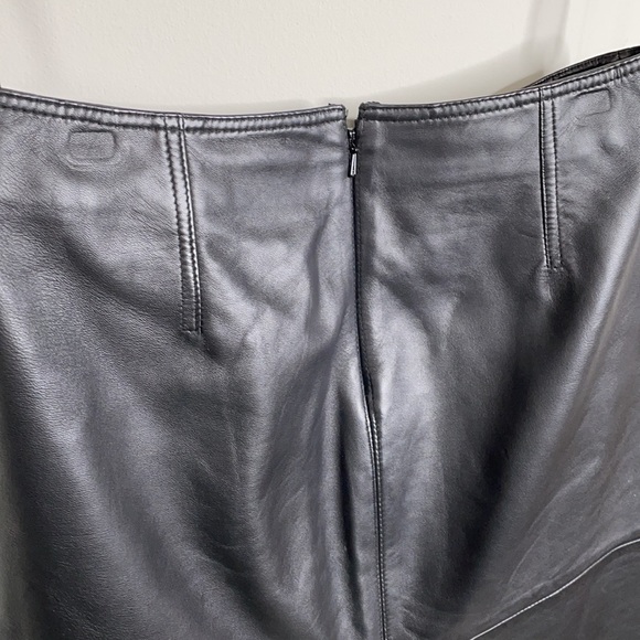 Cache double slit leather skirt -0 - Picture 5 of 7